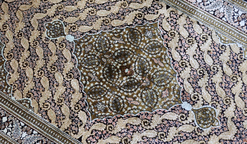 ゴム - シルク 絨毯 163x109cm - ペルシャ絨毯