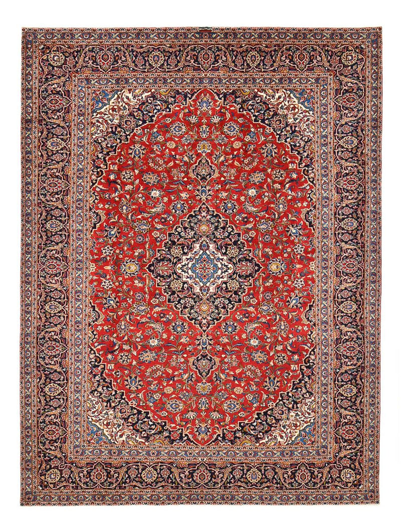 カシャーン 絨毯 383x273cm - ペルシャ絨毯