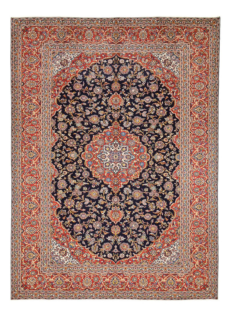カシャーン 絨毯 398x295cm - ペルシャ絨毯