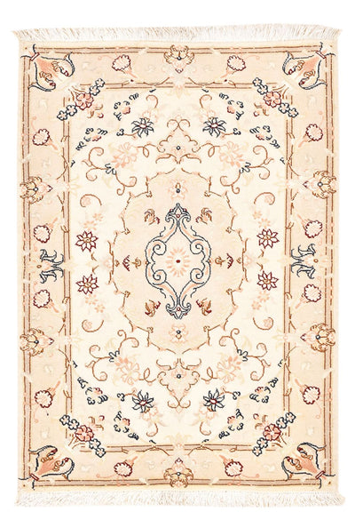 タブリーズ - 50 Raj 絨毯 60x91cm - ペルシャ絨毯 - クリーム