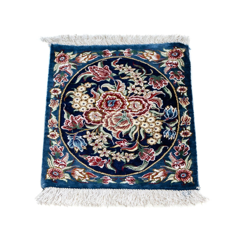 ゴム - シルク 絨毯 40x28cm - ペルシャ絨毯