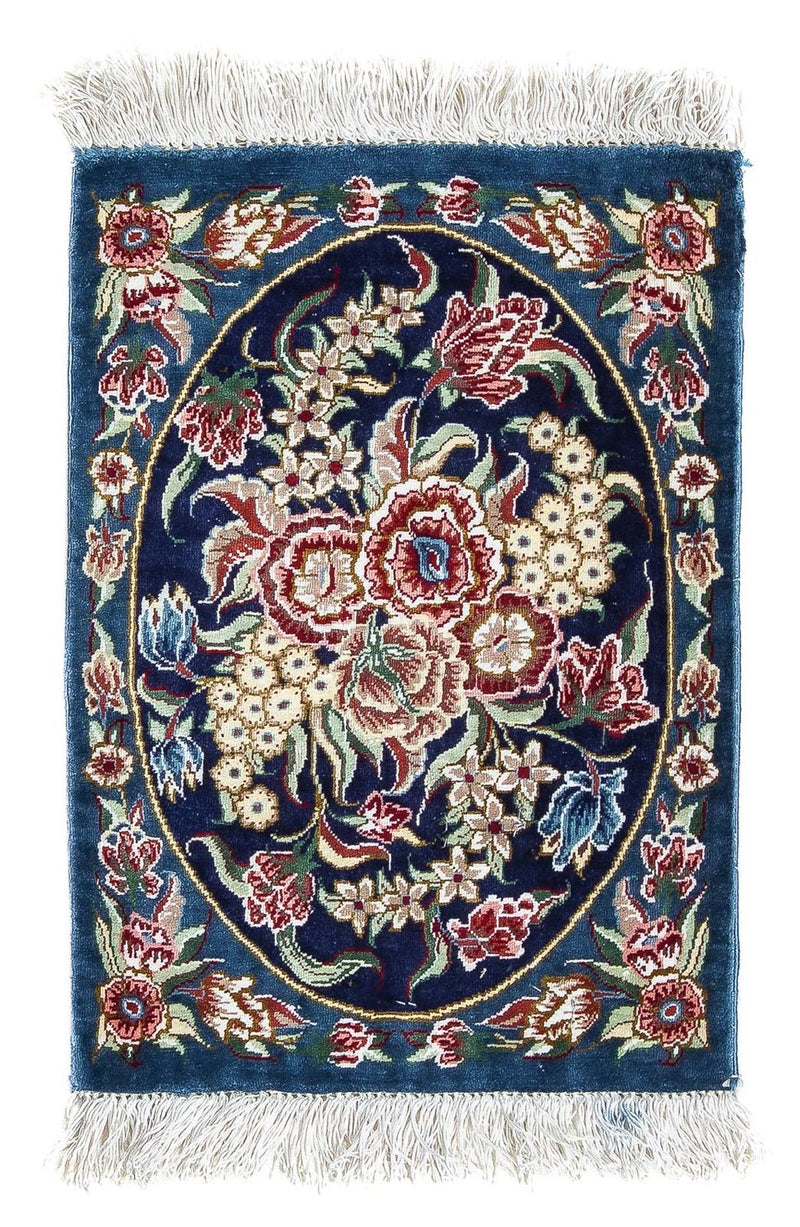 ゴム - シルク 絨毯 40x28cm - ペルシャ絨毯