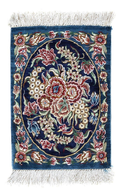 ゴム - シルク 絨毯 28x40cm - ペルシャ絨毯