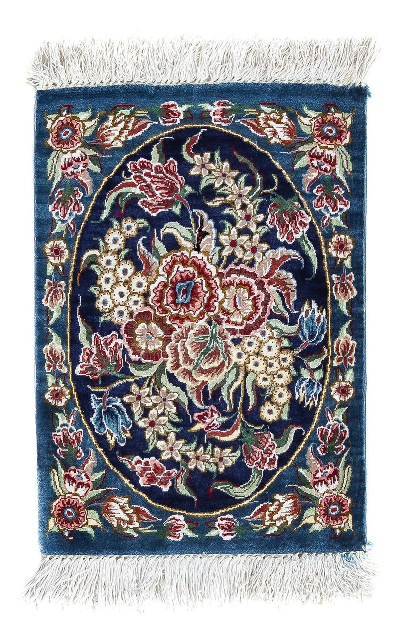 ゴム - シルク 絨毯 40x28cm - ペルシャ絨毯