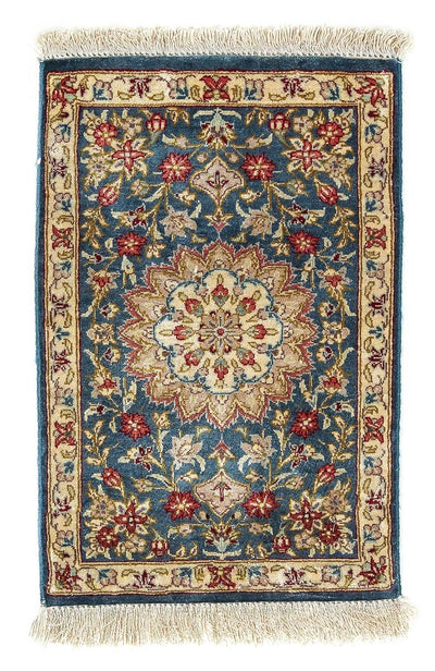 ゴム - シルク 絨毯 27x44cm - ペルシャ絨毯