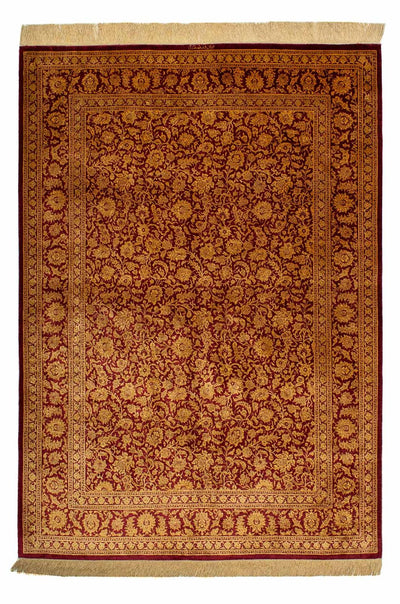 ゴム - シルク 絨毯 132x216cm - ペルシャ絨毯