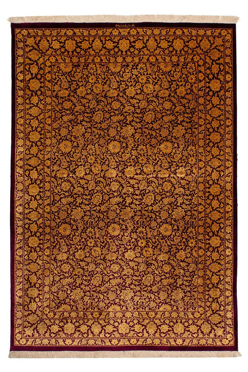 ゴム - シルク 絨毯 216x132cm - ペルシャ絨毯