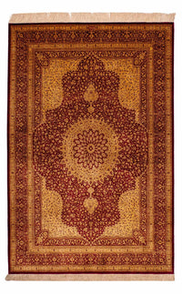 ゴム - シルク 絨毯 188x130cm - ペルシャ絨毯 – product image