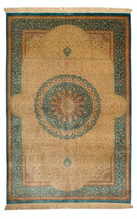 ゴム - シルク 絨毯 188x130cm - ペルシャ絨毯 – product image