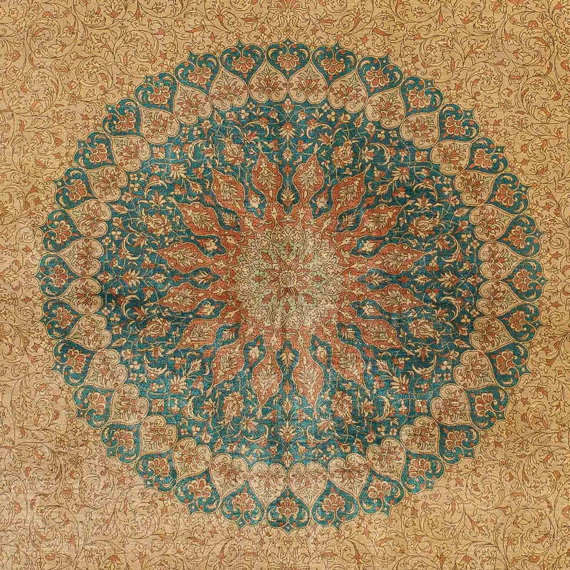 ゴム - シルク 絨毯 188x130cm - ペルシャ絨毯