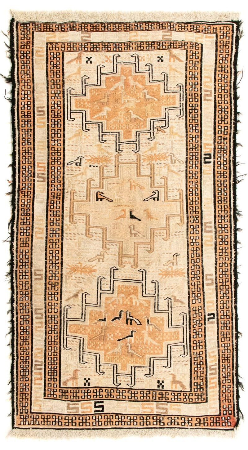 キリム シルク 絨毯 107x63cm