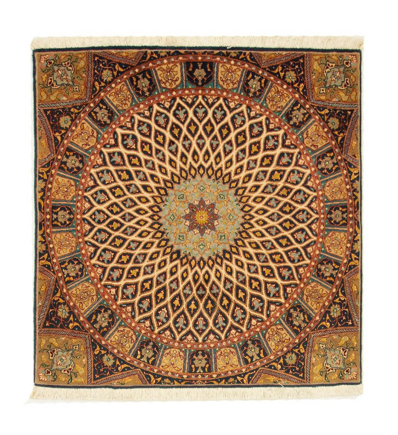 タブリーズ - 50 Raj 絨毯 100x100cm - ペルシャ絨毯