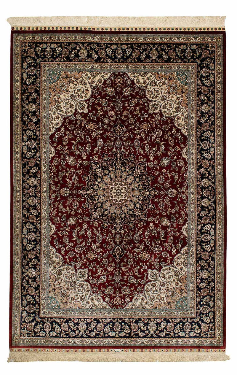 中国シルク 絨毯 198x137cm - ペルシャ絨毯