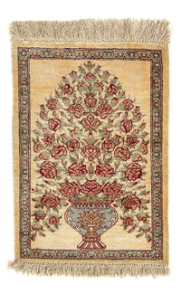 ゴム - シルク 絨毯 41x31cm - ペルシャ絨毯 – product image