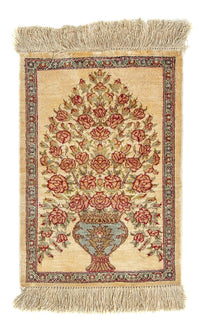 ゴム - シルク 絨毯 42x31cm - ペルシャ絨毯 – product image