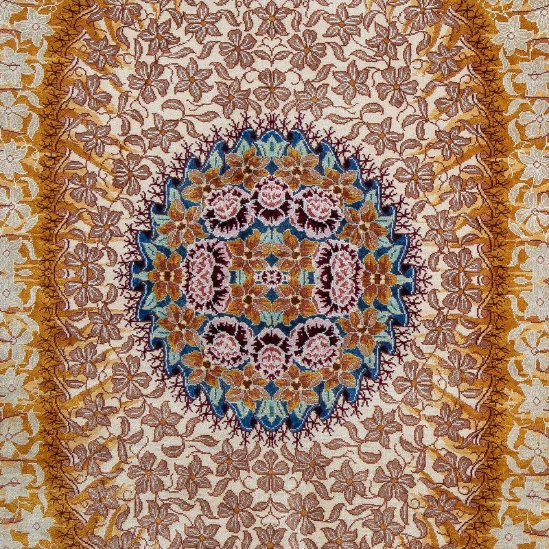 ゴム - シルク 絨毯 93x60cm - ペルシャ絨毯