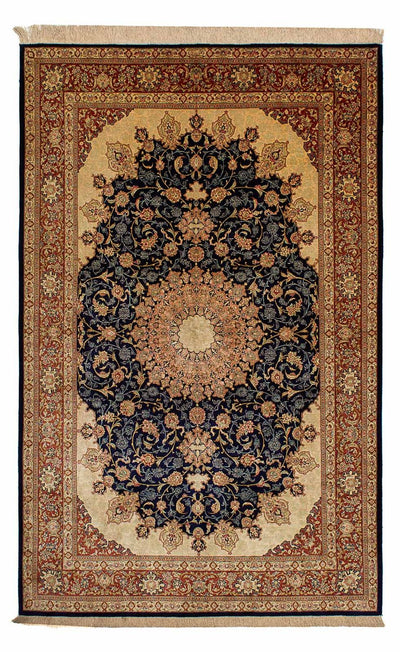 ゴム - シルク 絨毯 132x216cm - オリエンタル絨毯