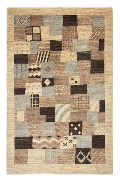 インド ギャベ 絨毯 197x303cm - ウールラグ