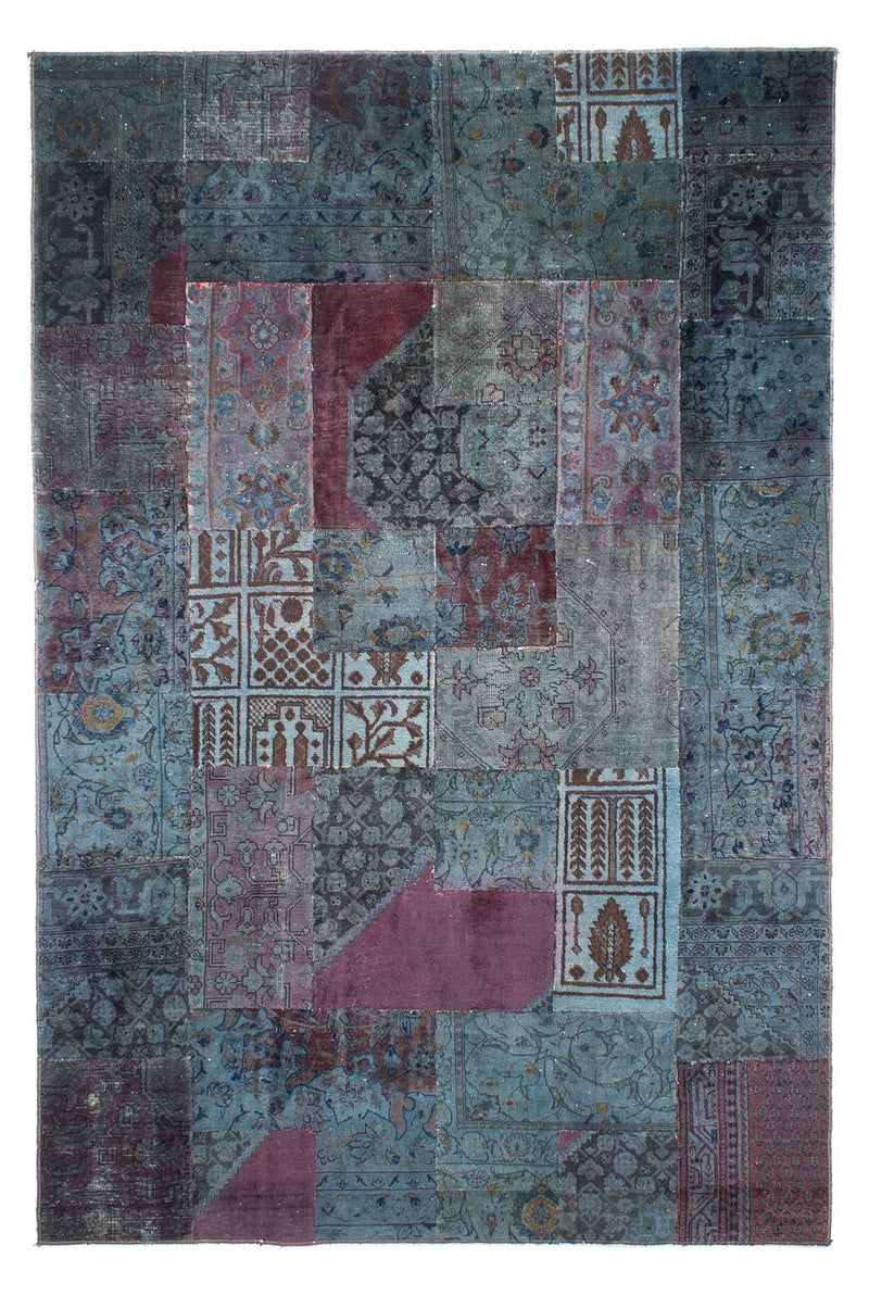 パッチワーク絨毯 291x194cm - ペルシャウールラグ
