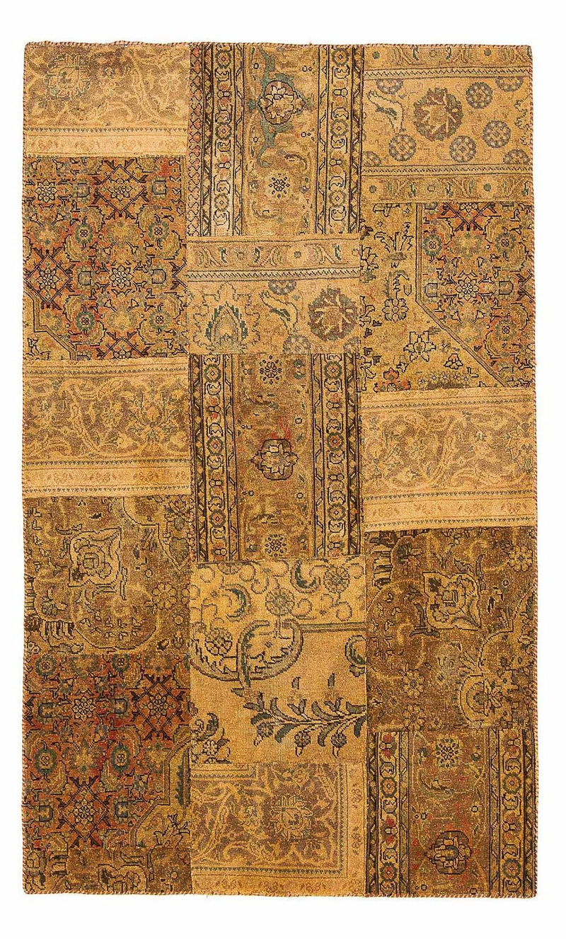 パッチワーク絨毯 205x131cm - ペルシャウールラグ