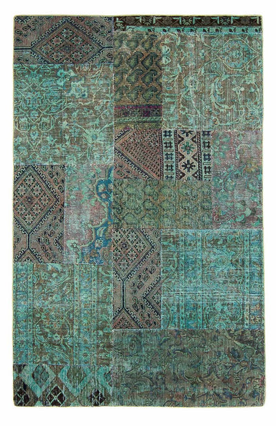 パッチワーク絨毯 150x234cm - ウールラグ