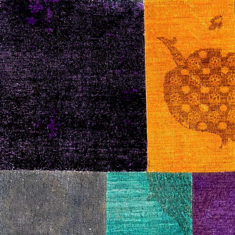 パッチワーク絨毯 232x164cm - ペルシャウールラグ