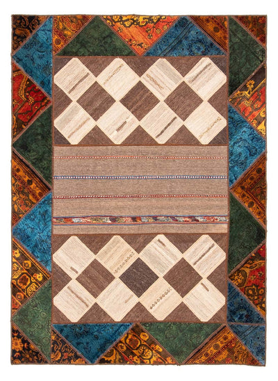 パッチワーク絨毯 164x224cm - ペルシャウールラグ