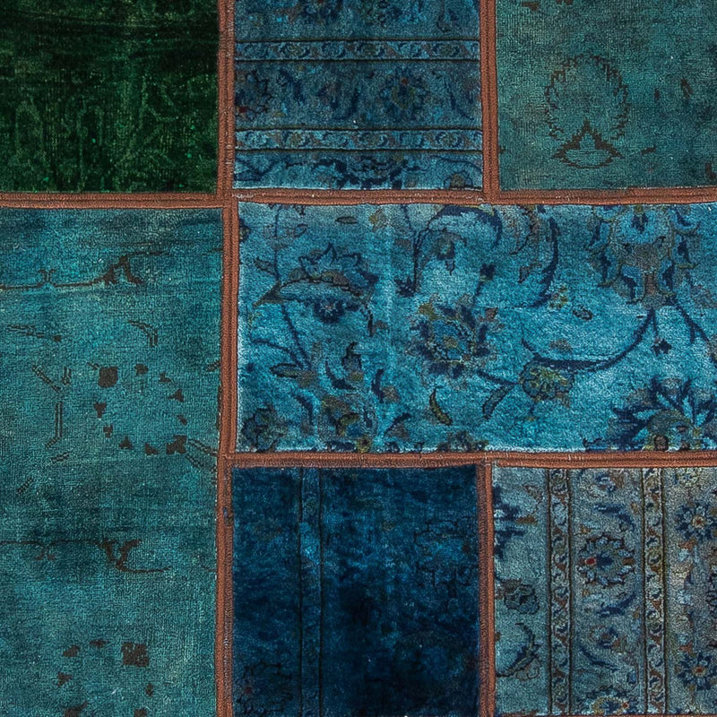 パッチワーク絨毯 207x143cm - ペルシャウールラグ