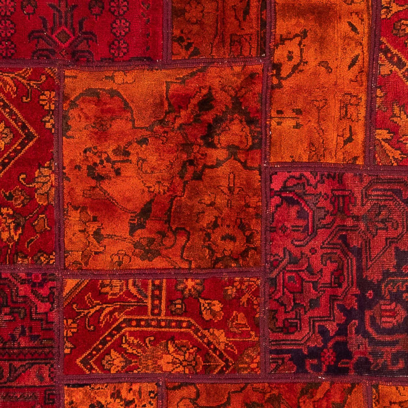 パッチワーク絨毯 194x140cm - ペルシャウールラグ