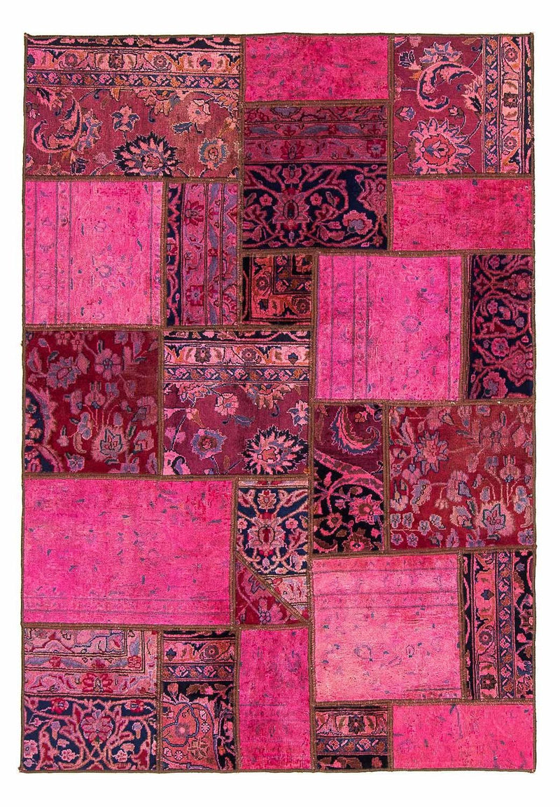 パッチワーク絨毯 197x138cm - ペルシャウールラグ