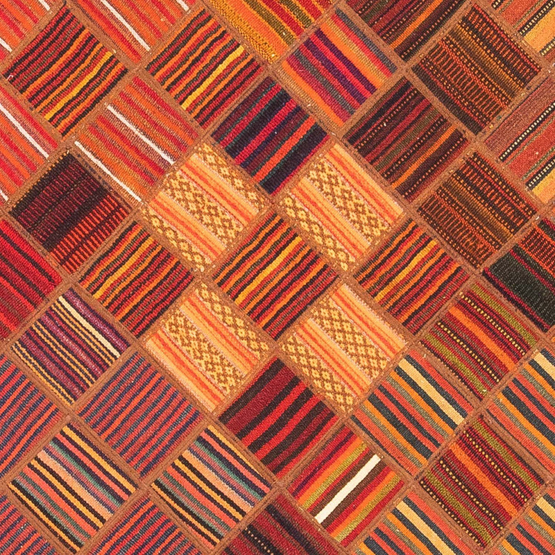パッチワーク絨毯 234x176cm - ペルシャウールラグ