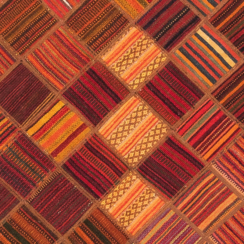 パッチワーク絨毯 225x164cm - ペルシャウールラグ