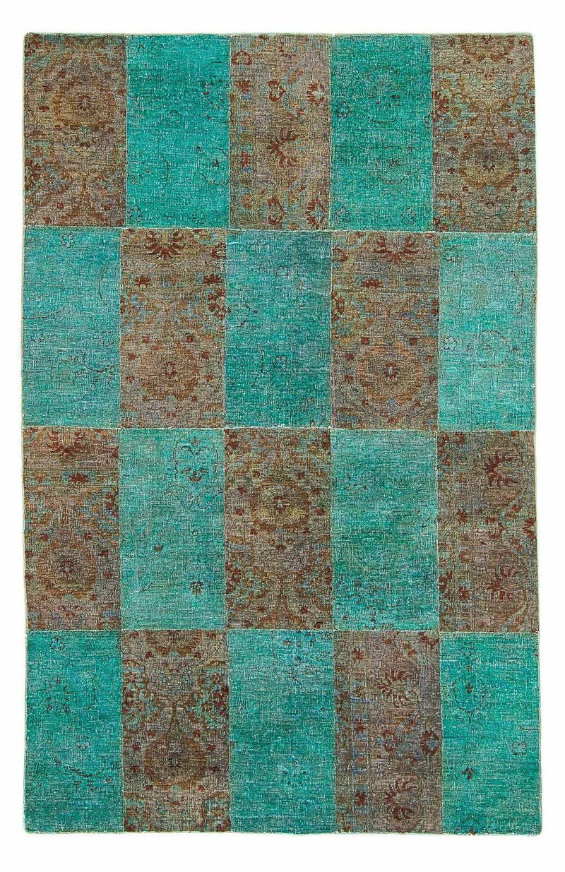 パッチワーク絨毯 240x149cm - ウールラグ