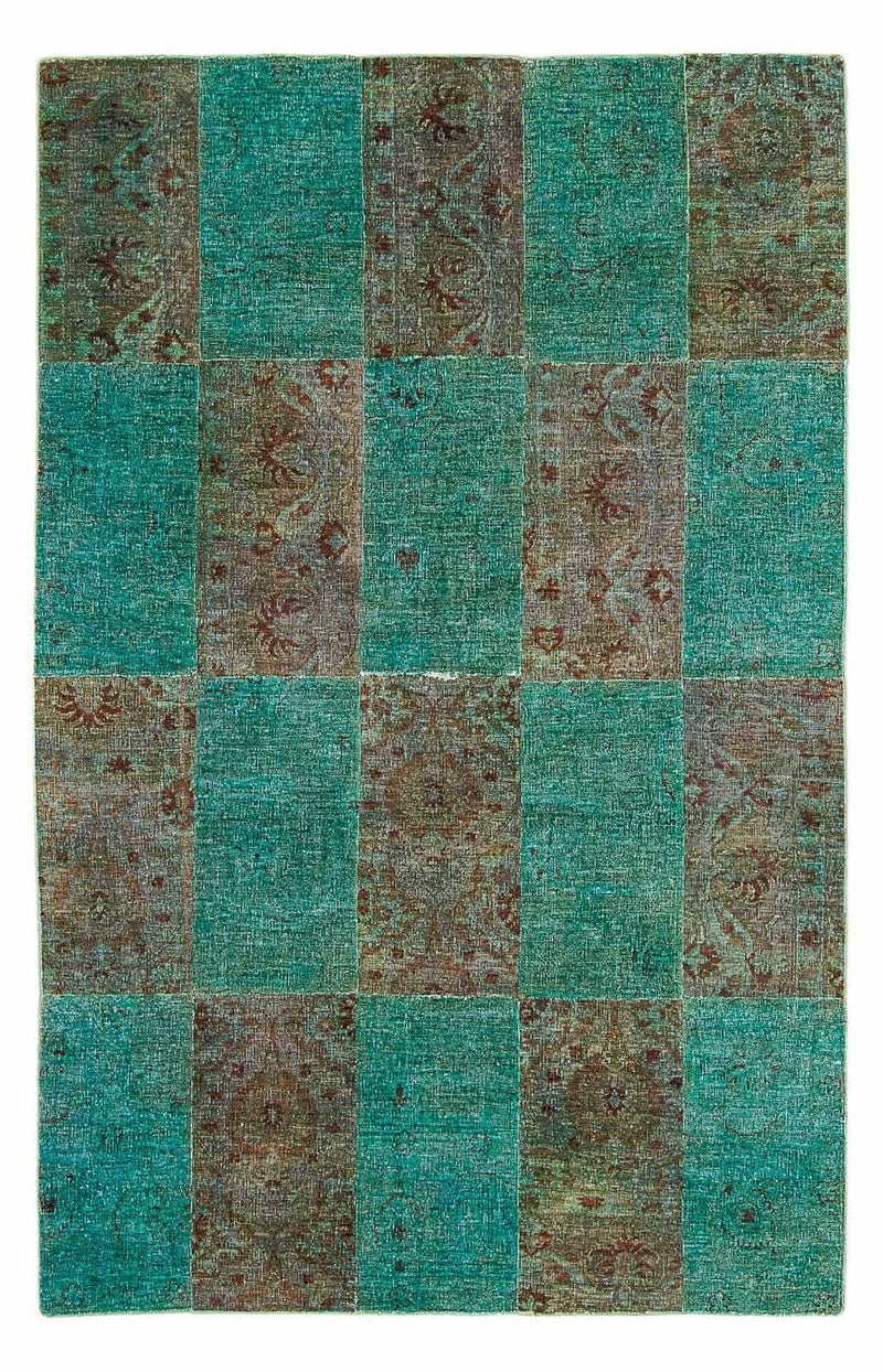 パッチワーク絨毯 243x149cm - ウールラグ