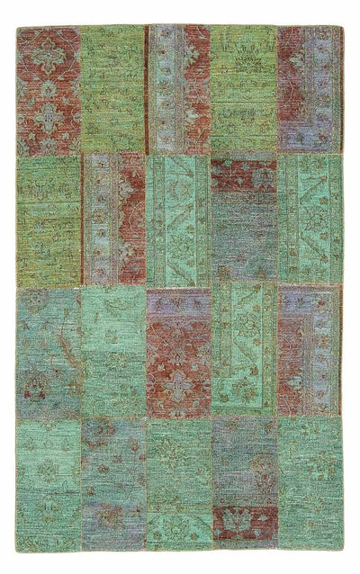 パッチワーク絨毯 148x242cm - ウールラグ
