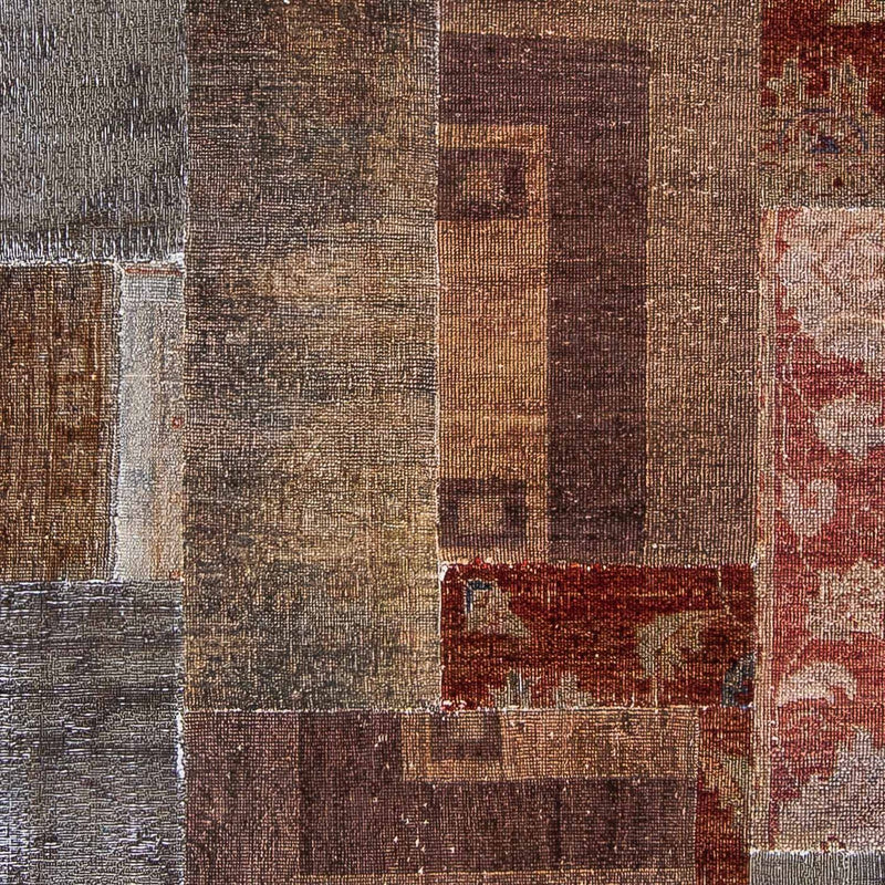 パッチワーク絨毯 194x146cm - ウールラグ