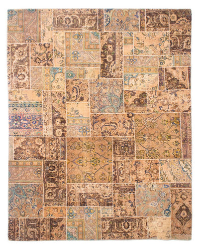 パッチワーク絨毯 242x305cm - ペルシャウールラグ