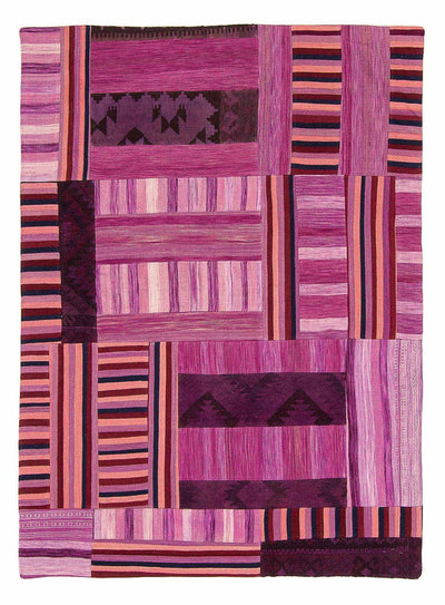 パッチワーク絨毯 155x298cm - ウールラグ