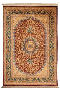 中国シルク 絨毯 198x137cm - ペルシャ絨毯 – product image