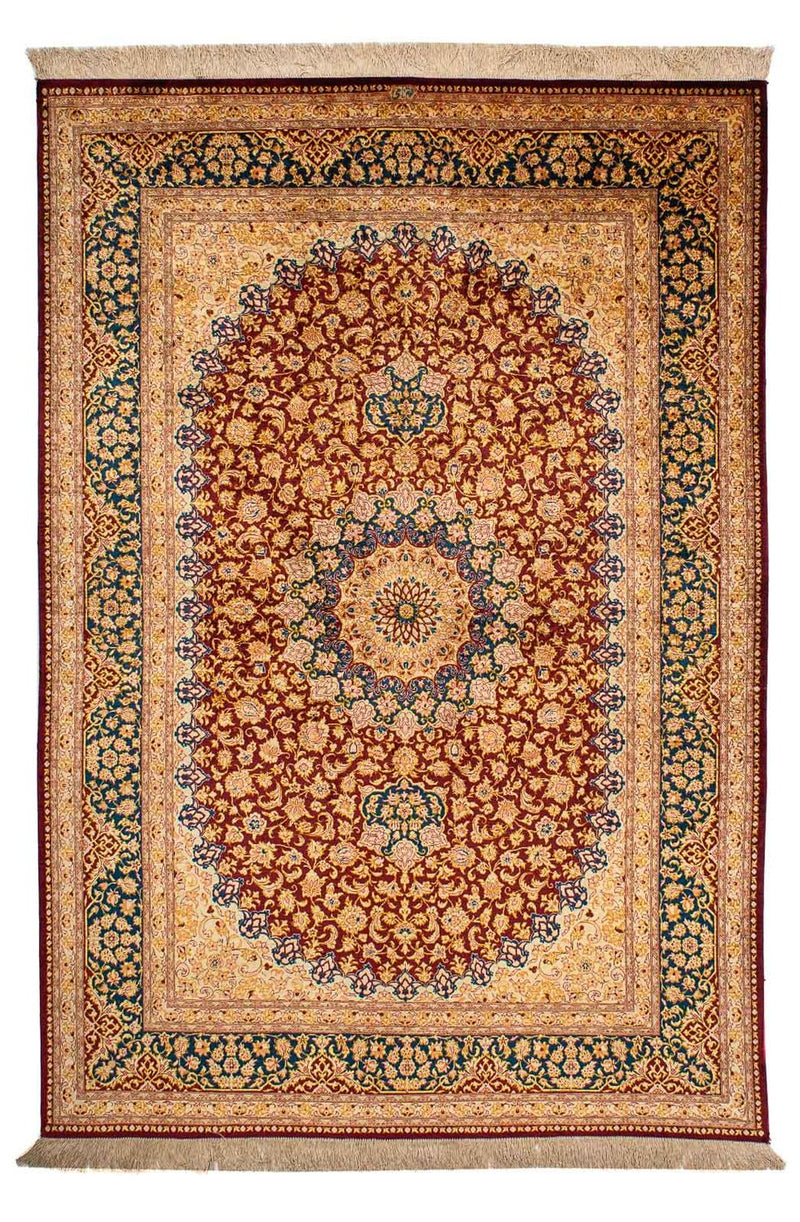 中国シルク 絨毯 198x137cm - ペルシャ絨毯