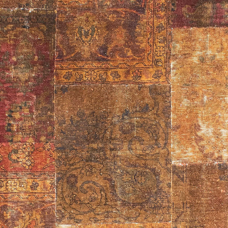 パッチワーク絨毯 296x246cm - ペルシャウールラグ