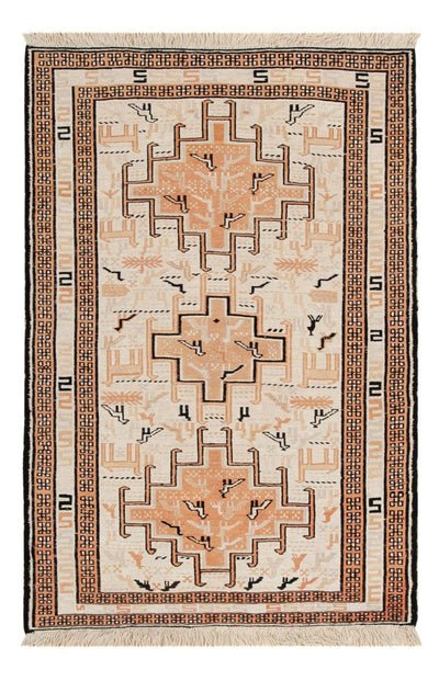 キリム シルク 絨毯 65x101cm