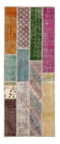 パッチワーク絨毯 203x90cm - ウールラグ – product image