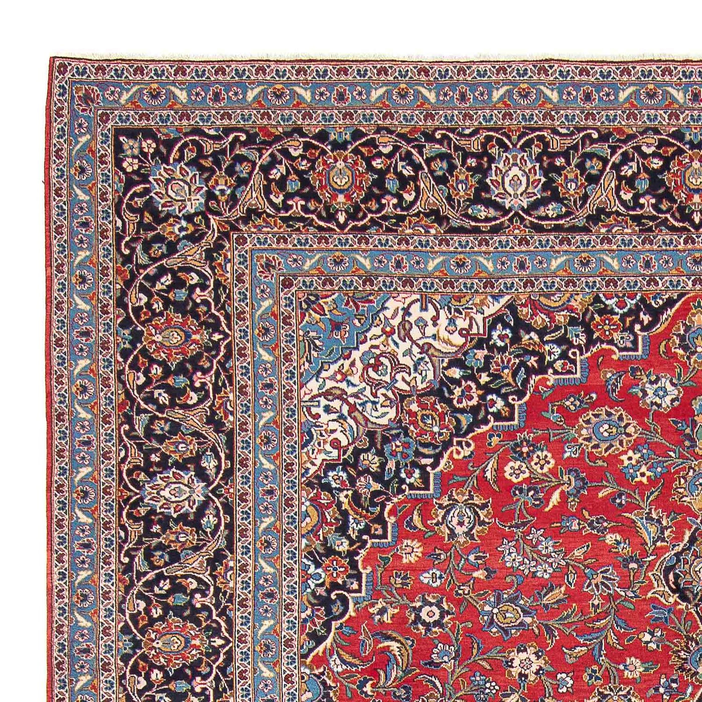 カシャーン 絨毯 400x398cm - ペルシャ絨毯