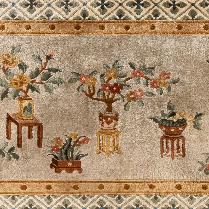 中国シルク 絨毯 154x93cm - オリエンタル絨毯